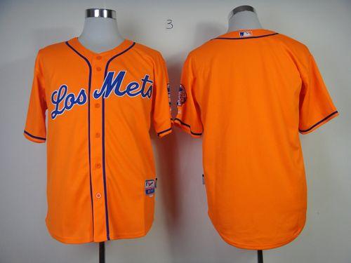 Mets Blank Orange Los Mets Cool Base Stitched MLB Jersey - Click Image to Close